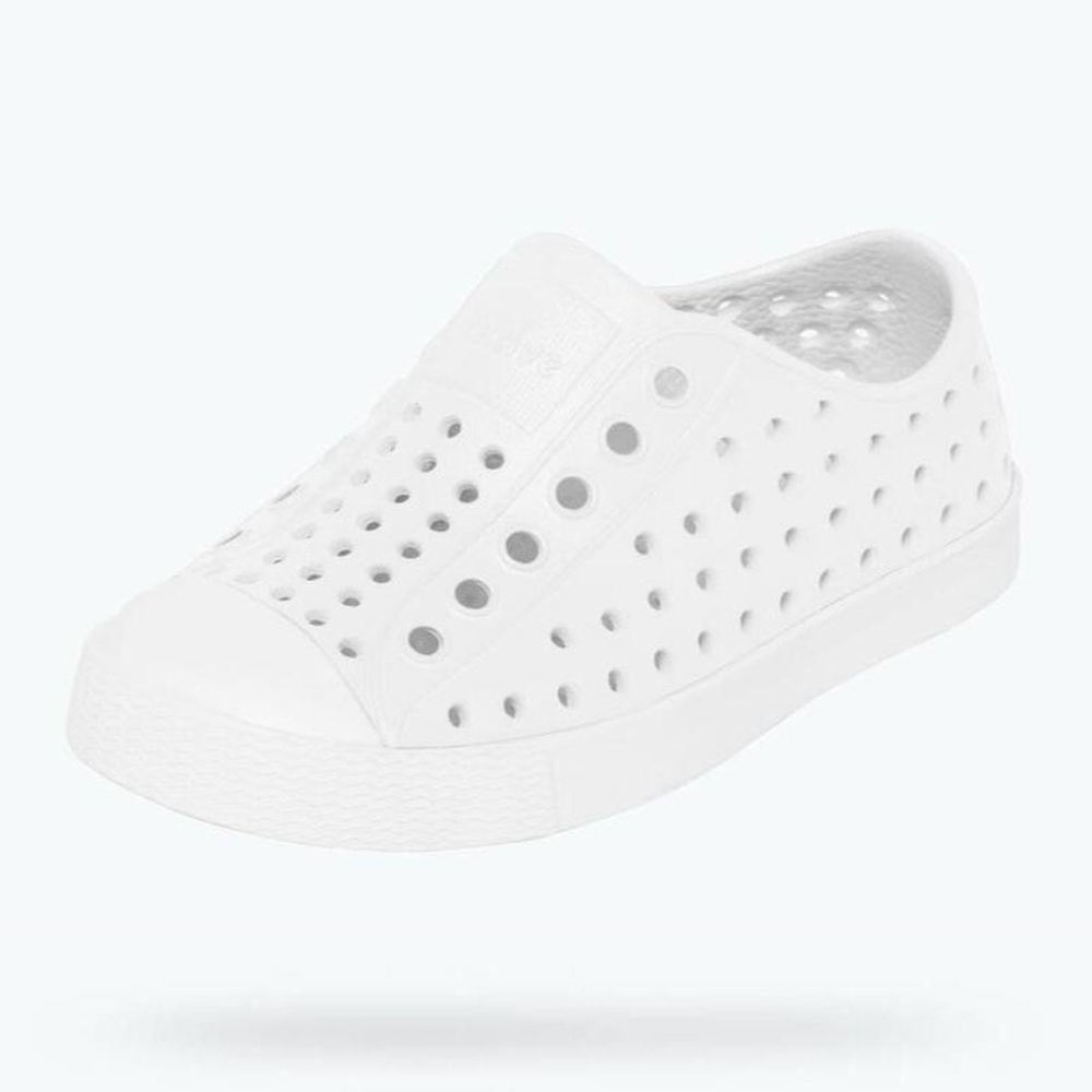 NATIVE WHITE SLIP-ON SLIDES SHOES JEFFERSON C7 BOYS GIRLS